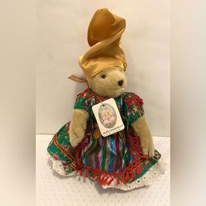 Muffy Vanderbear Gypsy Bear. Colorful Teddy Bear with Turban Hat